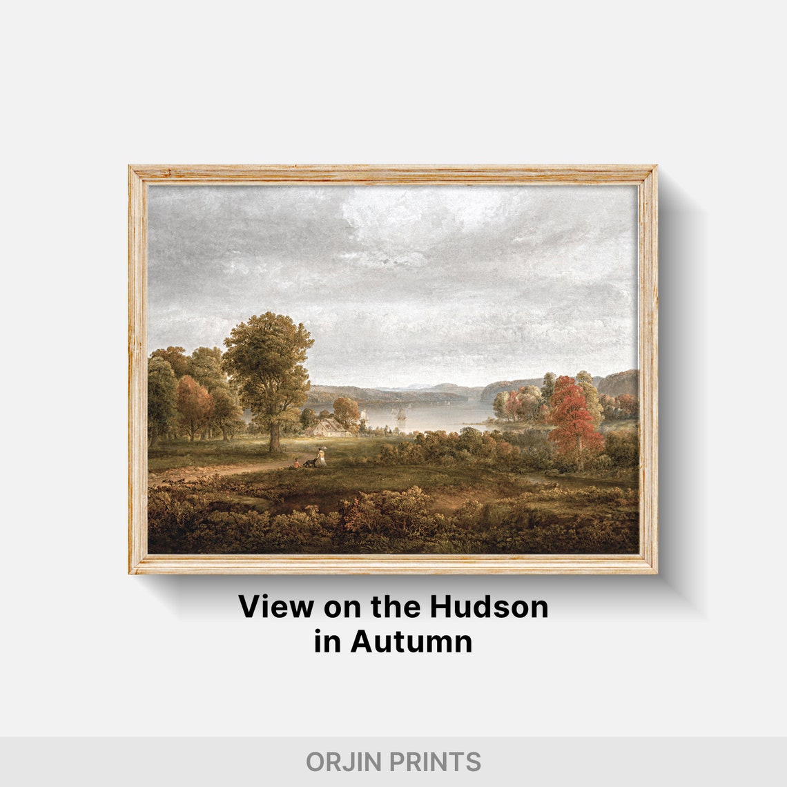 Autumn Lake Valley Landscape Vintage Hudson River School Poster - Image 2