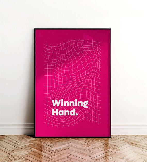 Modern Minimalist Typography Wall Art Winning Hand Motivational Poster Pdf