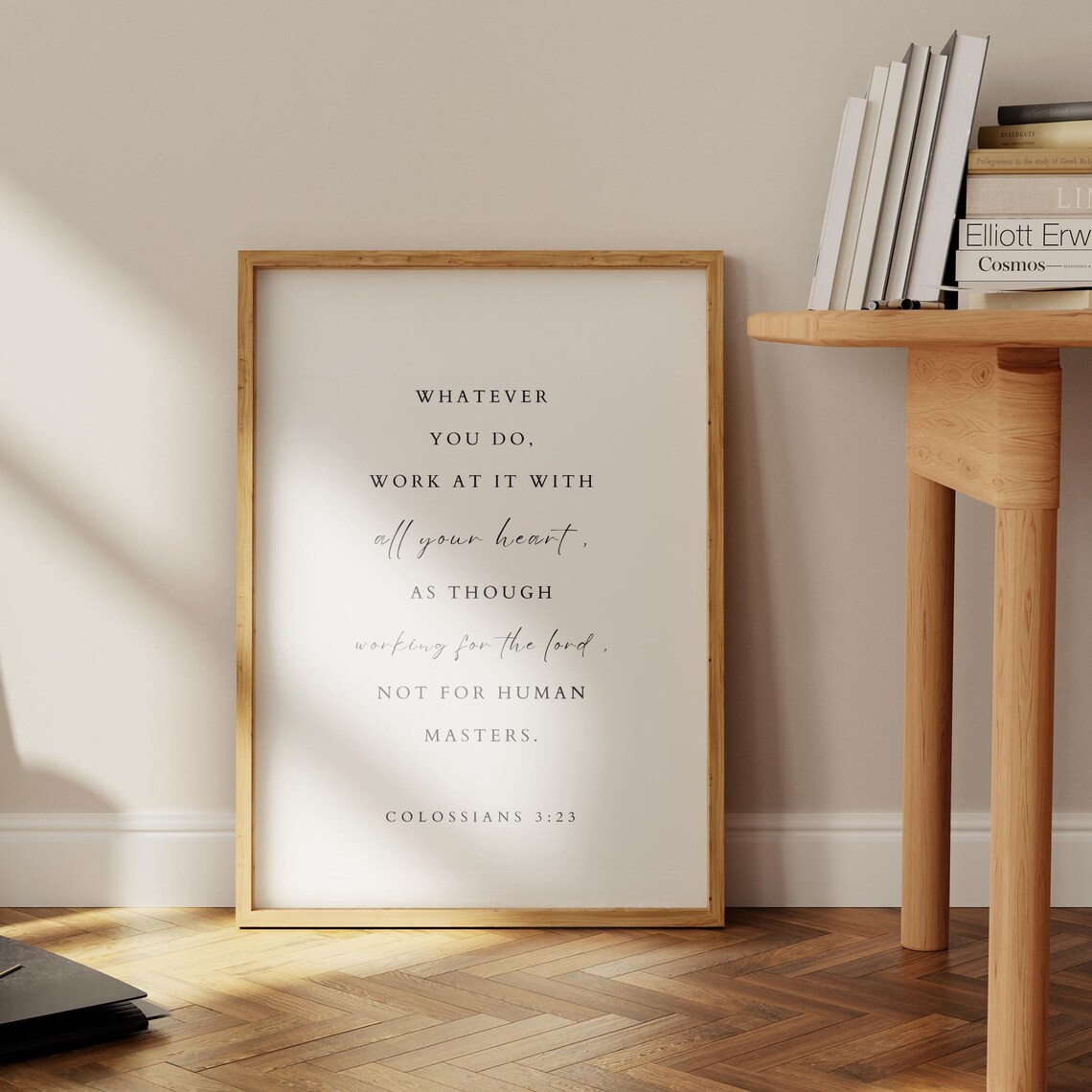 Colossians 323 Whatever You Do Work At It With All Your Heart Work For The Lord Modern Scripture Christian Home Decor Bible Verse Office - Image 2