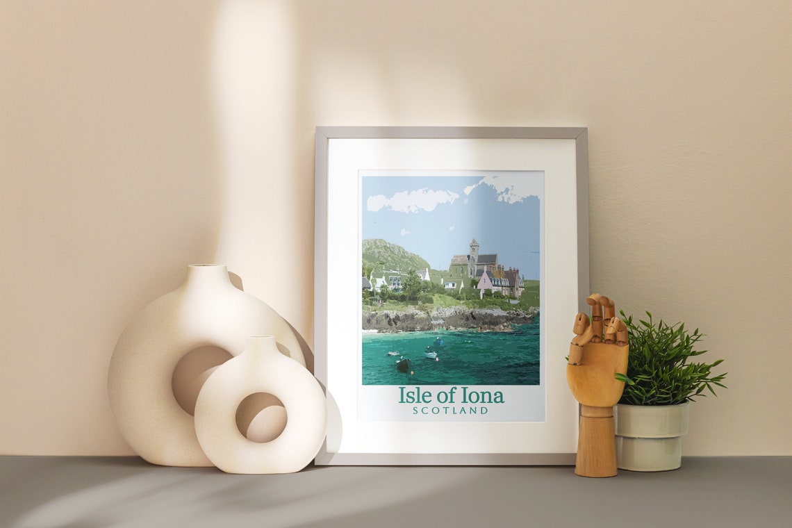 Isle Of Iona Travel Print Scotland Travel Print Scotland Poster Isle Of Iona Poster Iona Travel Poster A5 A4 A3 A2 A1 A0 Etc - Image 2