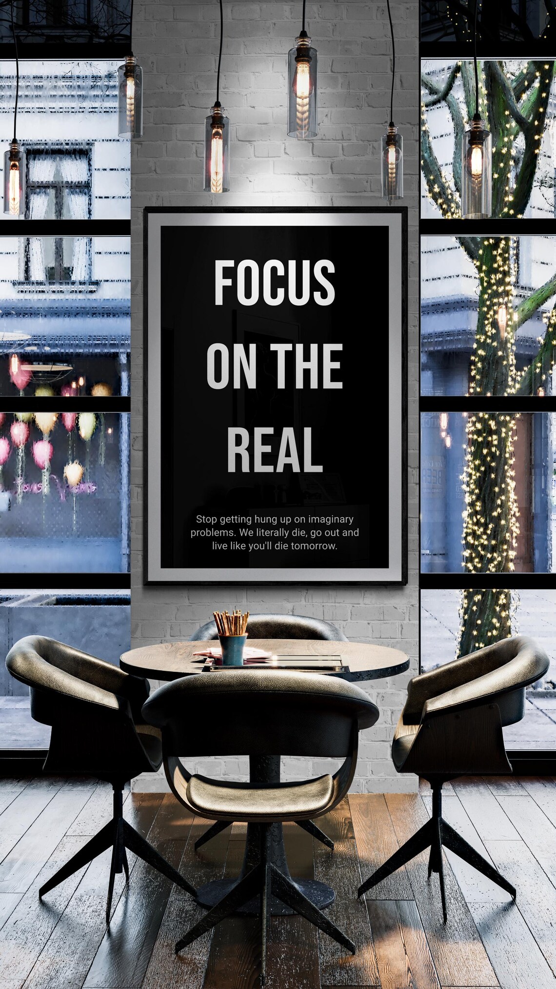 Focus on the Real Life Perspective Motivational Quote Poster - Image 2