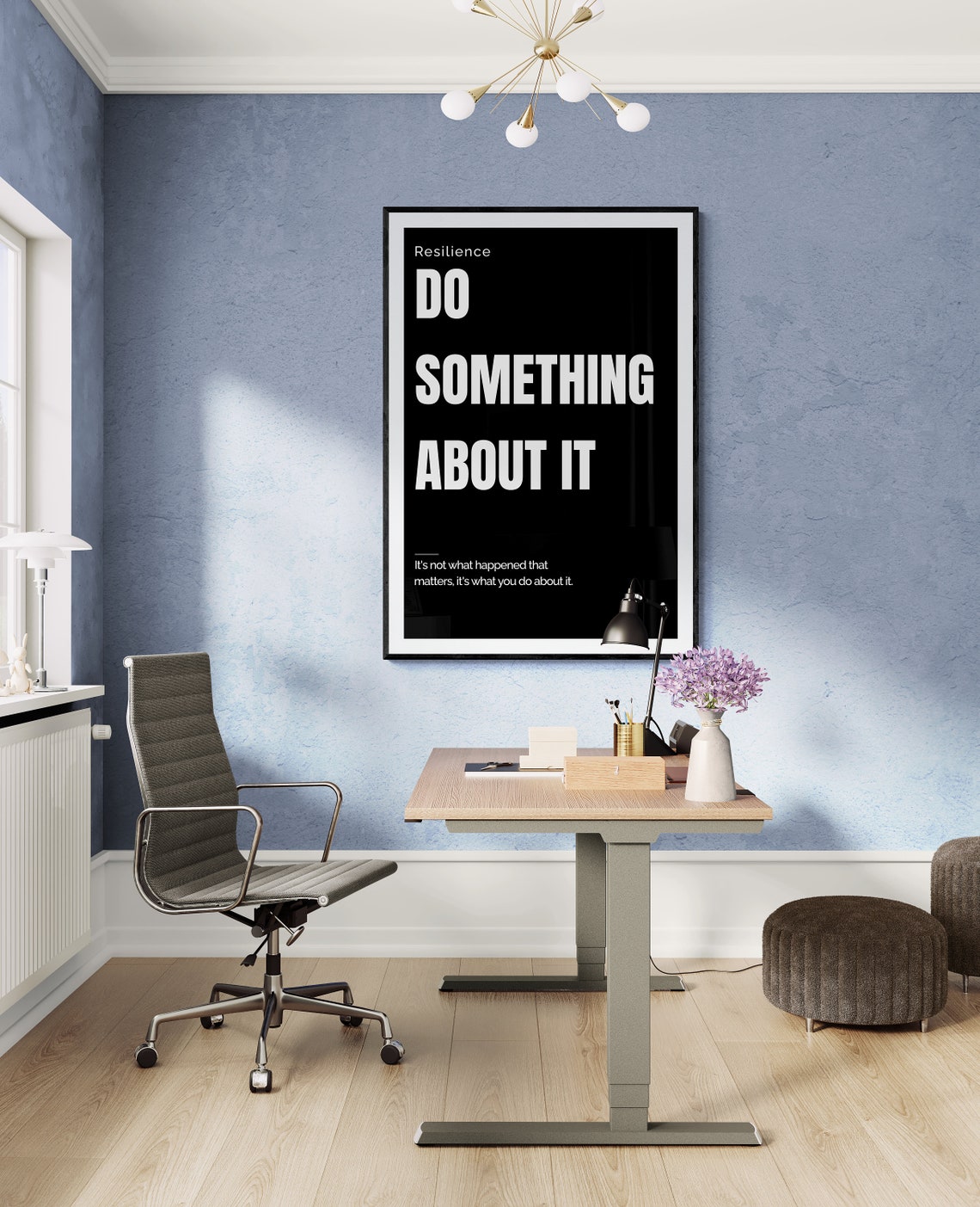 Resilience Do Something About It Black Mindset Office Quote Poster