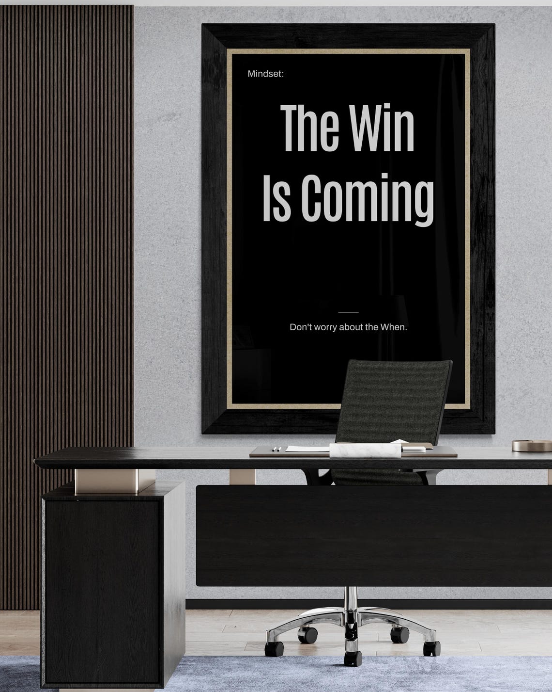 The Win Is Coming Keep Going Motivational Patience Quote Poster - Image 2