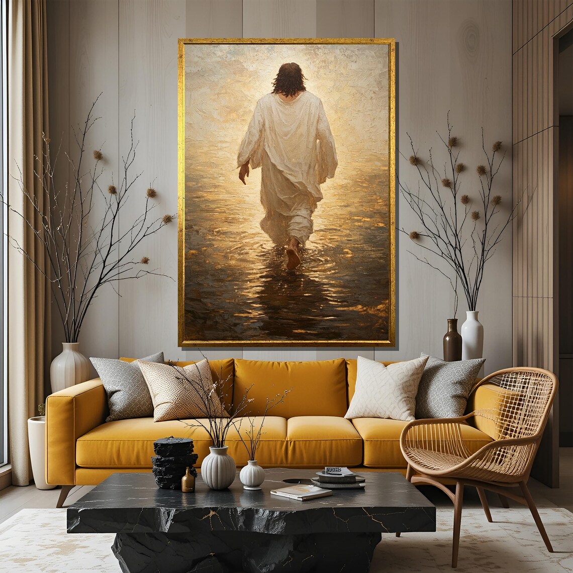 Jesus Walking On Water, Biblical Inspired Art Print - Image 3