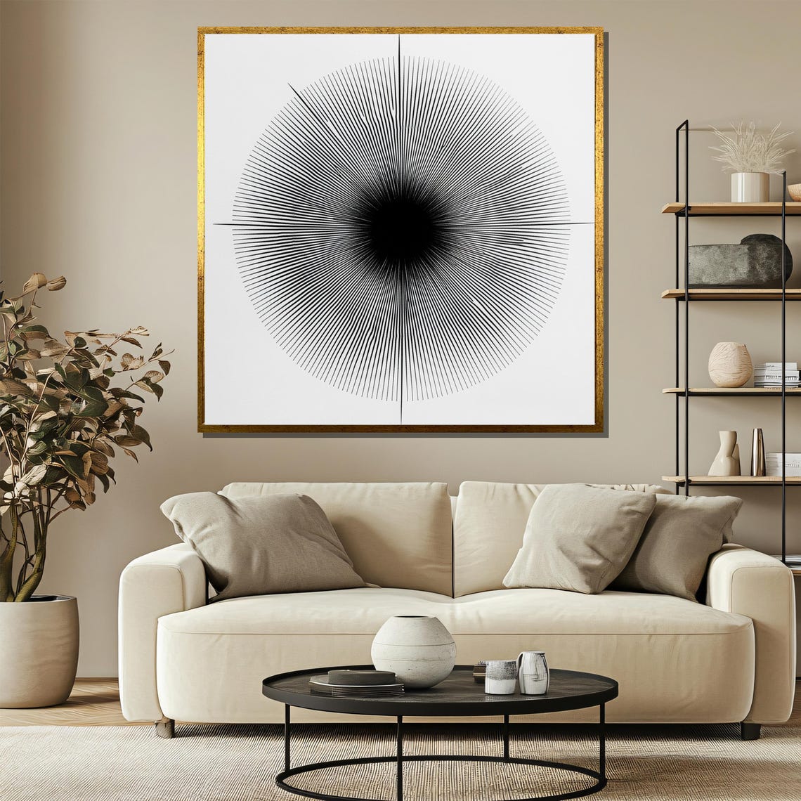 Minimalist Black And White Geometric Wall Art Modern Optical Illusion Print Bold Abstract Design Gift For Art Enthusiasts - Image 3