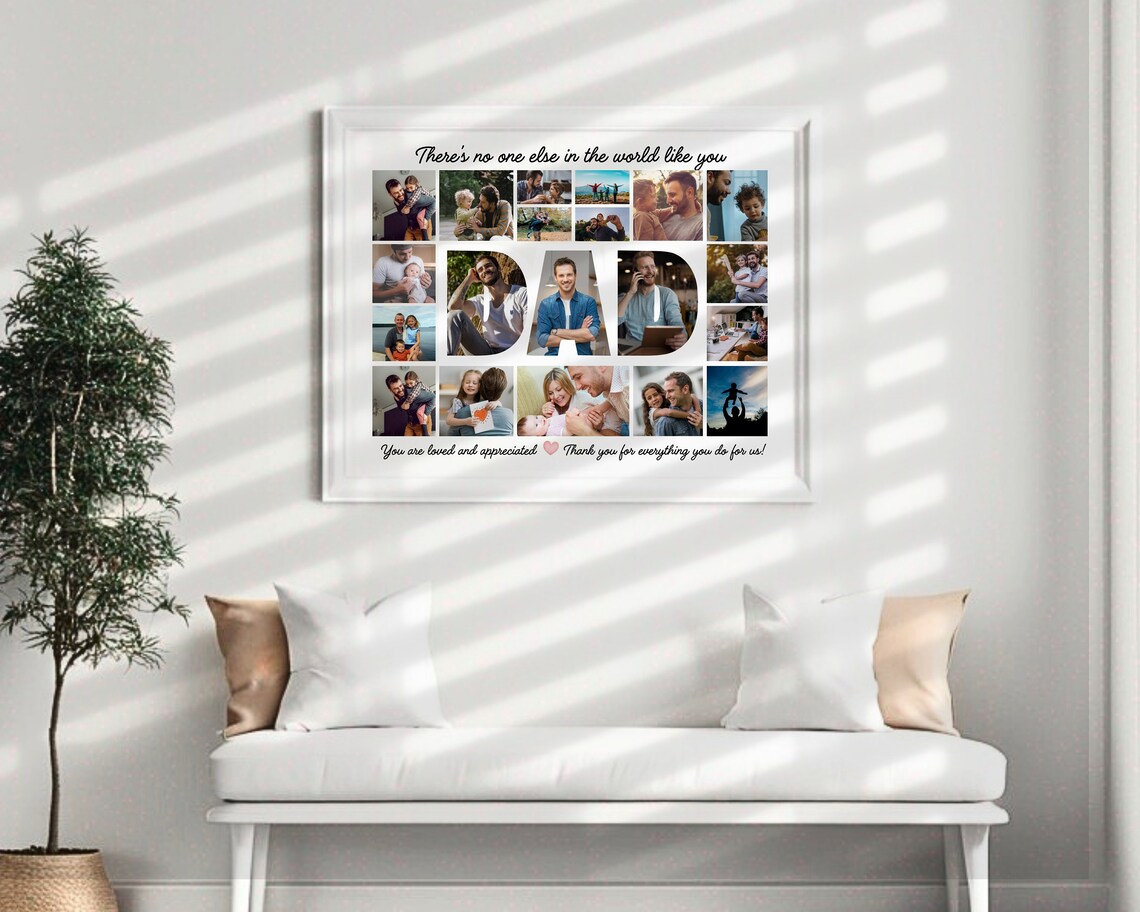 Dad Photo Collage Poster, Personalized Gift - Image 2