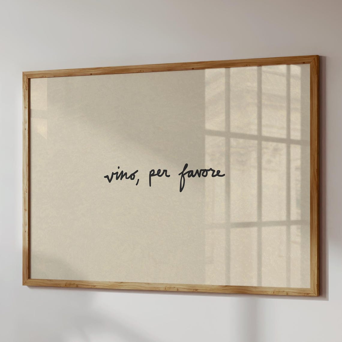 Vino Per Favore Handwritten Typography Italian Kitchen Poster