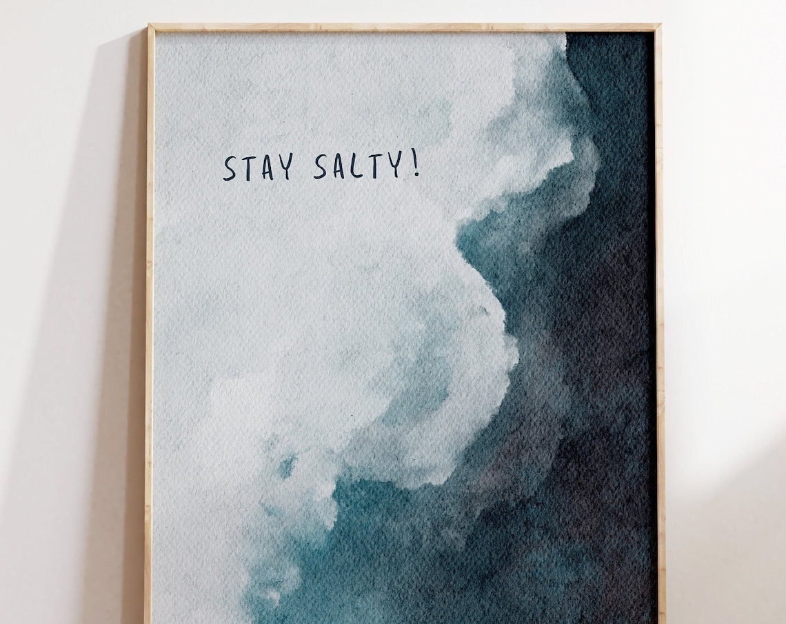 Minimalist Coastal Sea Poster, Modern Beachy Art