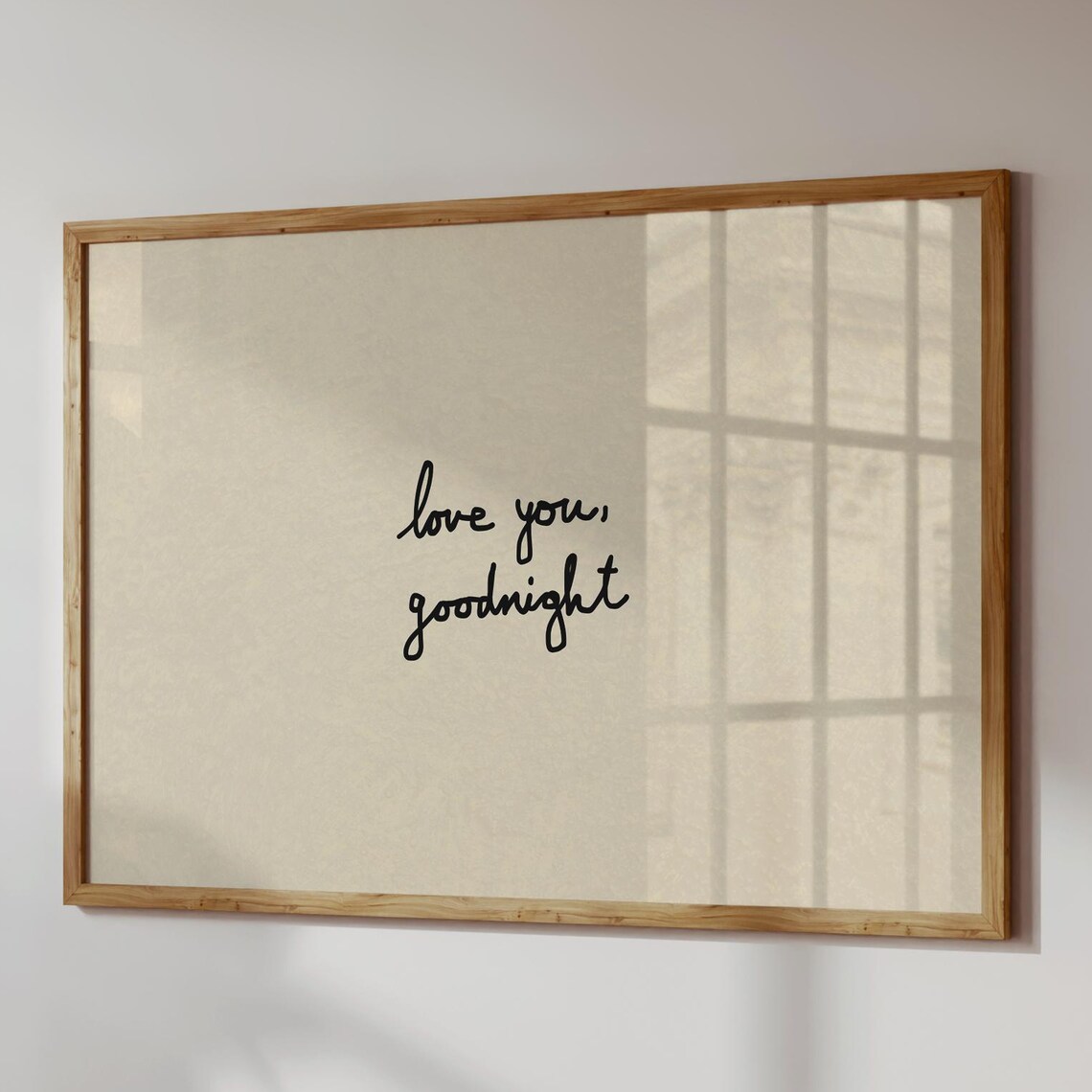 Love You Goodnight Poster, Bedroom Decor