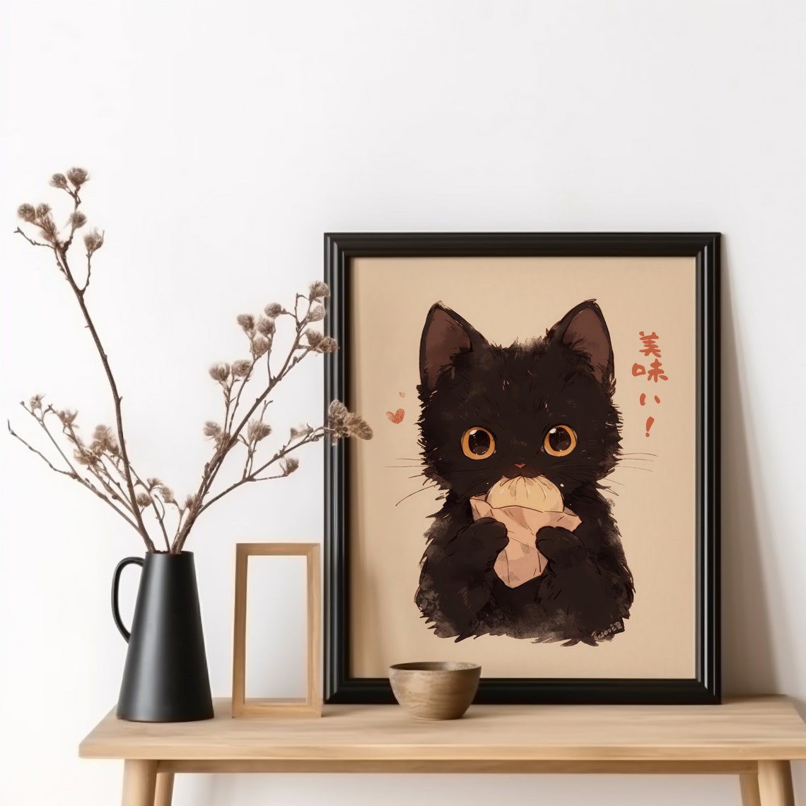 Dumpling Cat Japanese Food Art Print
