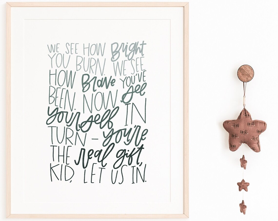 Encanto All Of Me Lyrics Print, Nursery Decor