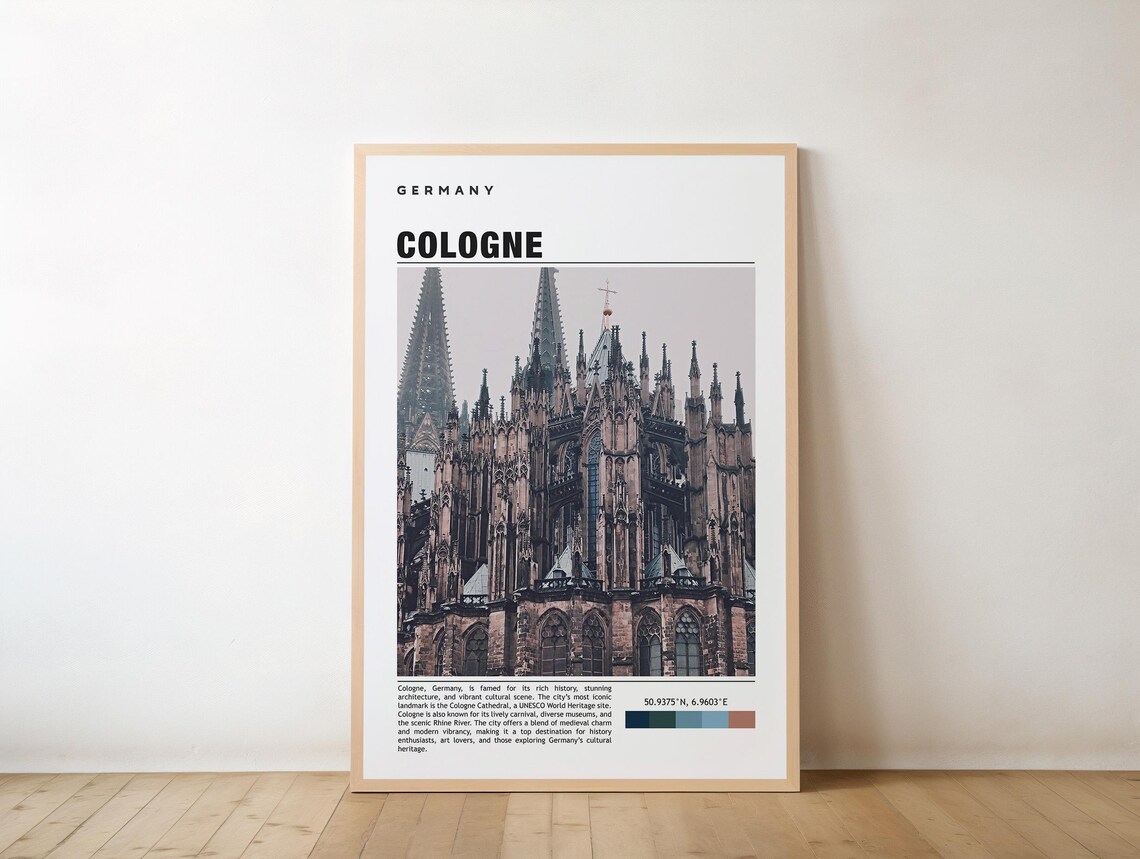 Cologne Germany Gothic Cathedral Twin Spires Photo Travel Poster