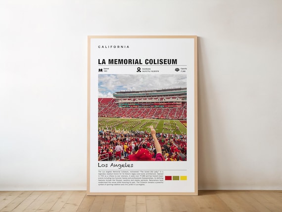 LA Memorial Coliseum Los Angeles Stadium Photo Sports Poster
