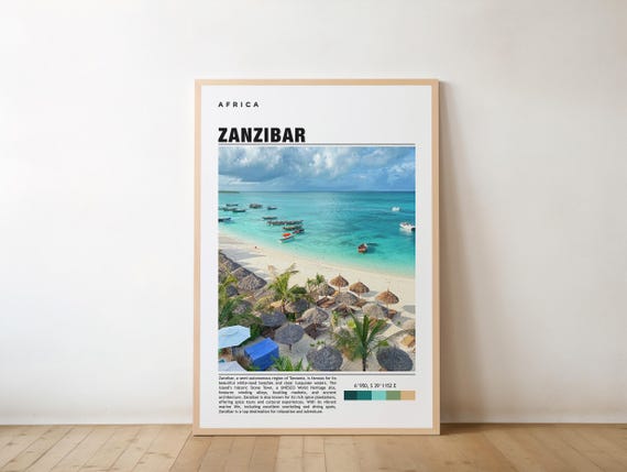 Zanzibar Print Poster Wall Art Travel Artwork Photo Tanzania