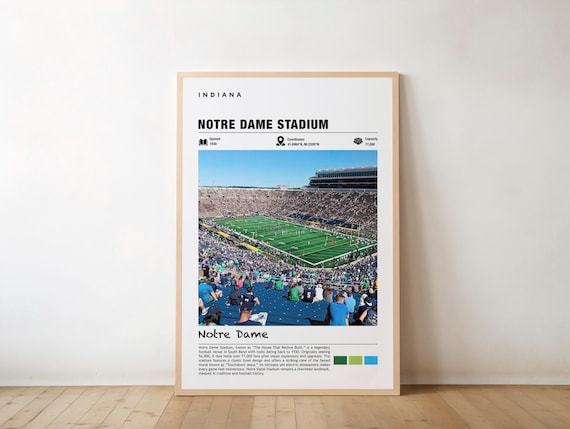 Notre Dame Stadium Indiana Football Game Day Sports Photo Poster