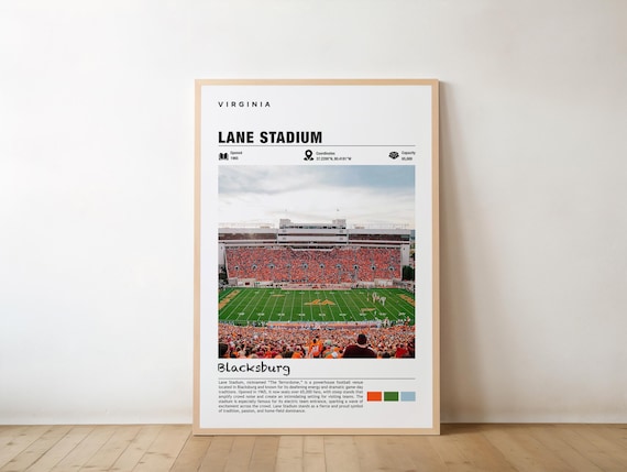 Lane Stadium Blacksburg Virginia Football Arena Game Day Poster