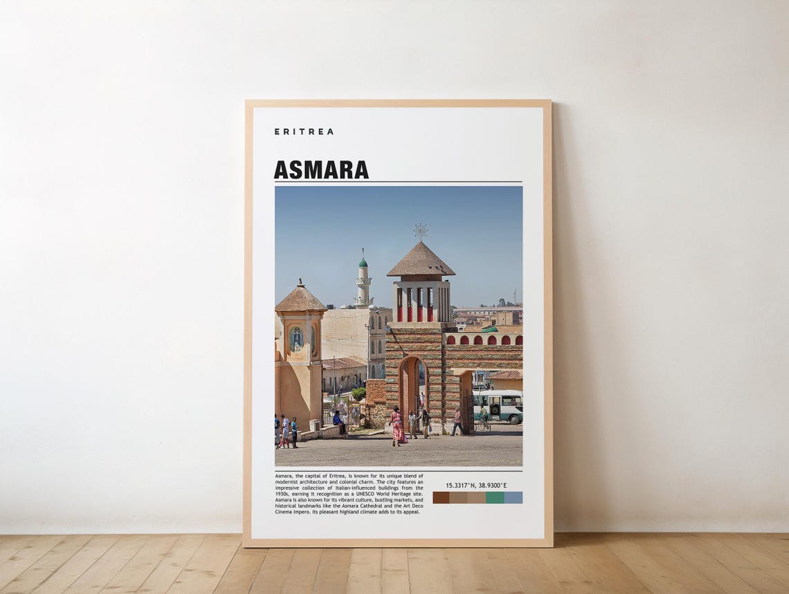 Asmara Eritrea Historic Gate Street Scene Africa Travel Poster