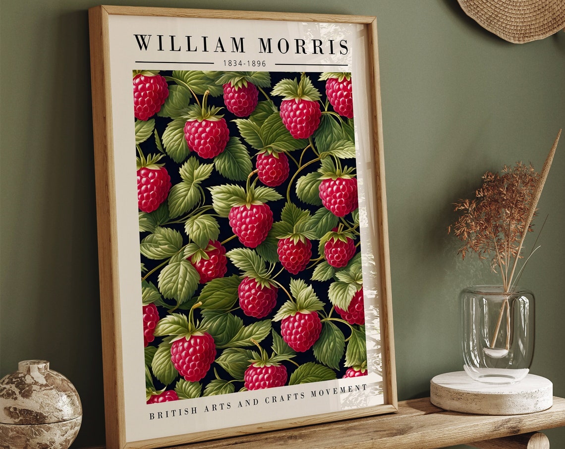 William Morris Raspberry Botanical British Arts and Crafts Poster - Image 6