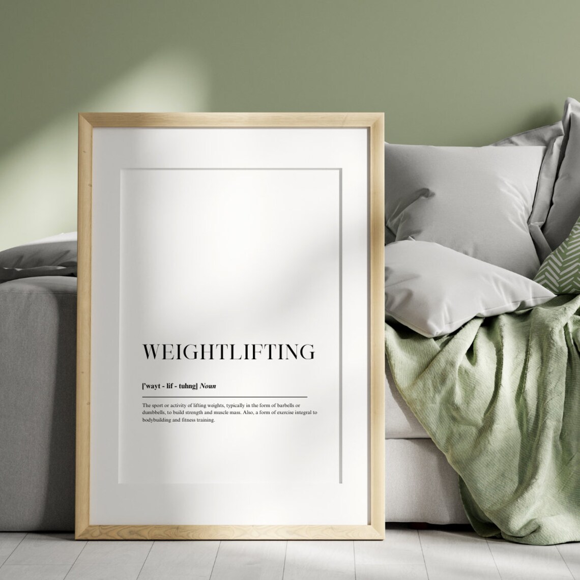 Weightlifting Definition Poster, Gym Wall Art Print