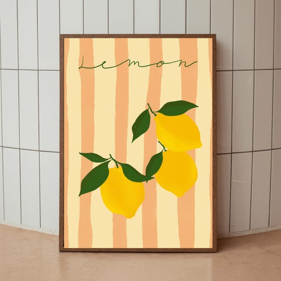 Trendy Lemon Print Art For Kitchen Decor Wall Art Fresh Home Decor