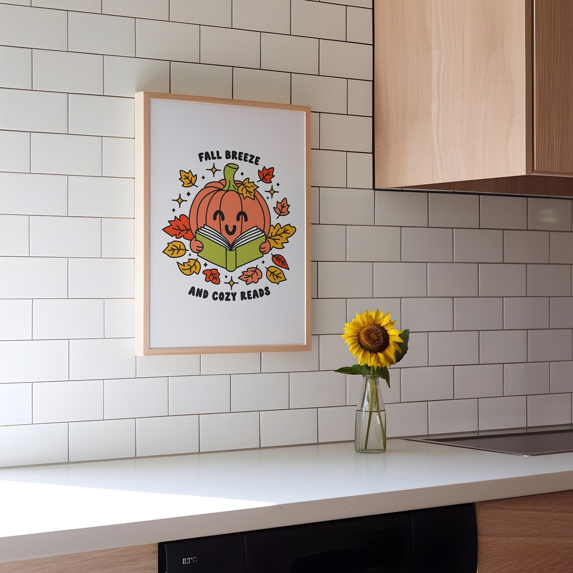 Cosy Pumpkin Autumn Quote Poster, Book Nook Decor - Image 4