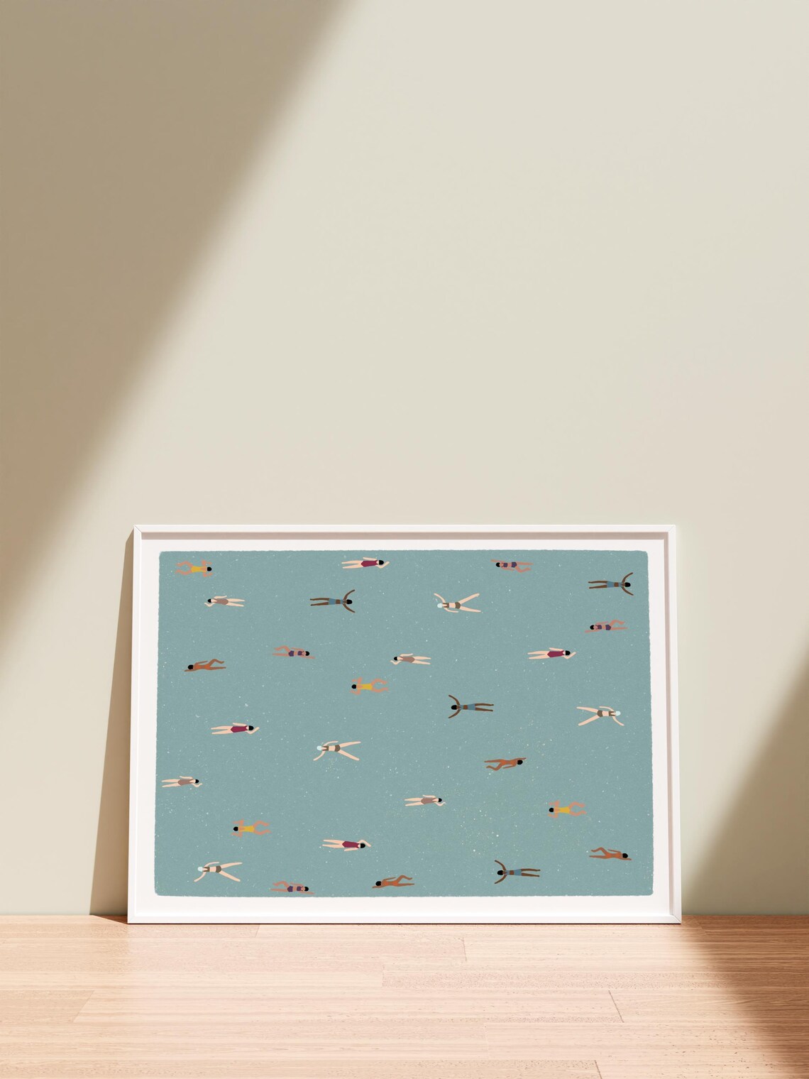 Tiny Women Swimming In Pool, Minimalist Art Print - Image 3