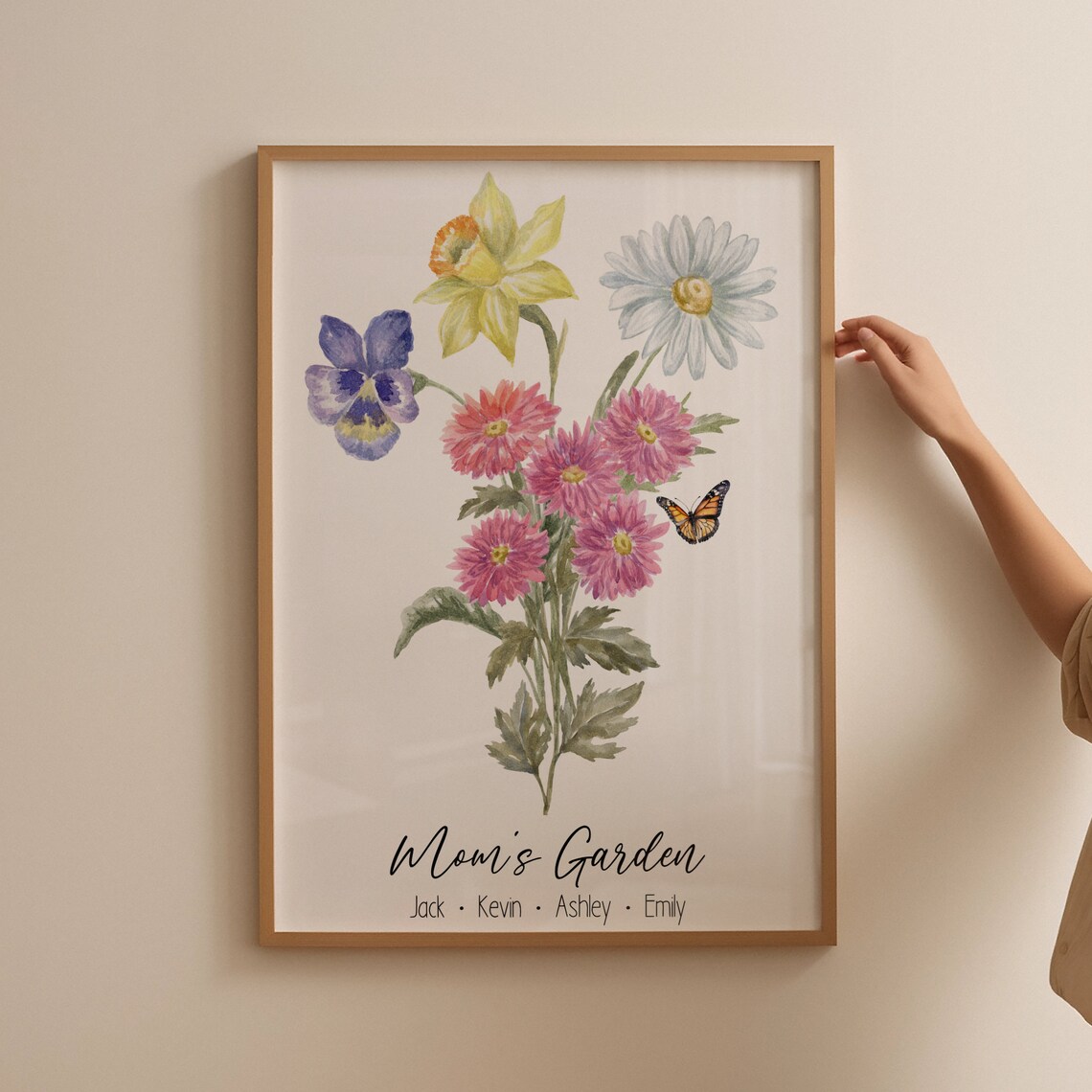 Birth Flower Family Bouquet Custom Art Print - Image 2
