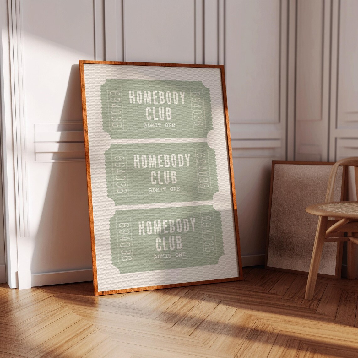 Homebody Club Sage Green Ticket Art Print