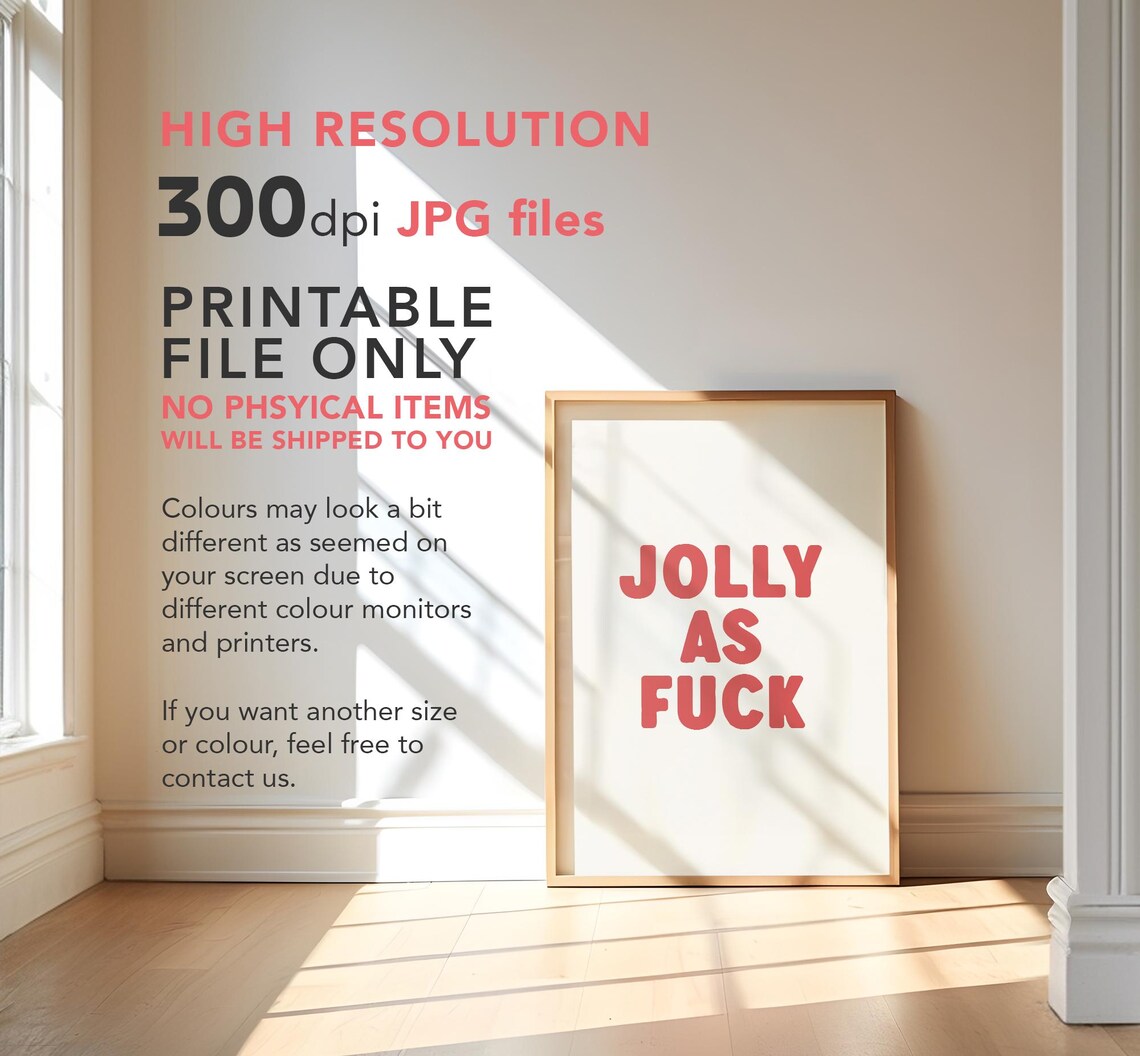 Jolly As Fuck Christmas Typography Art Print - Image 3