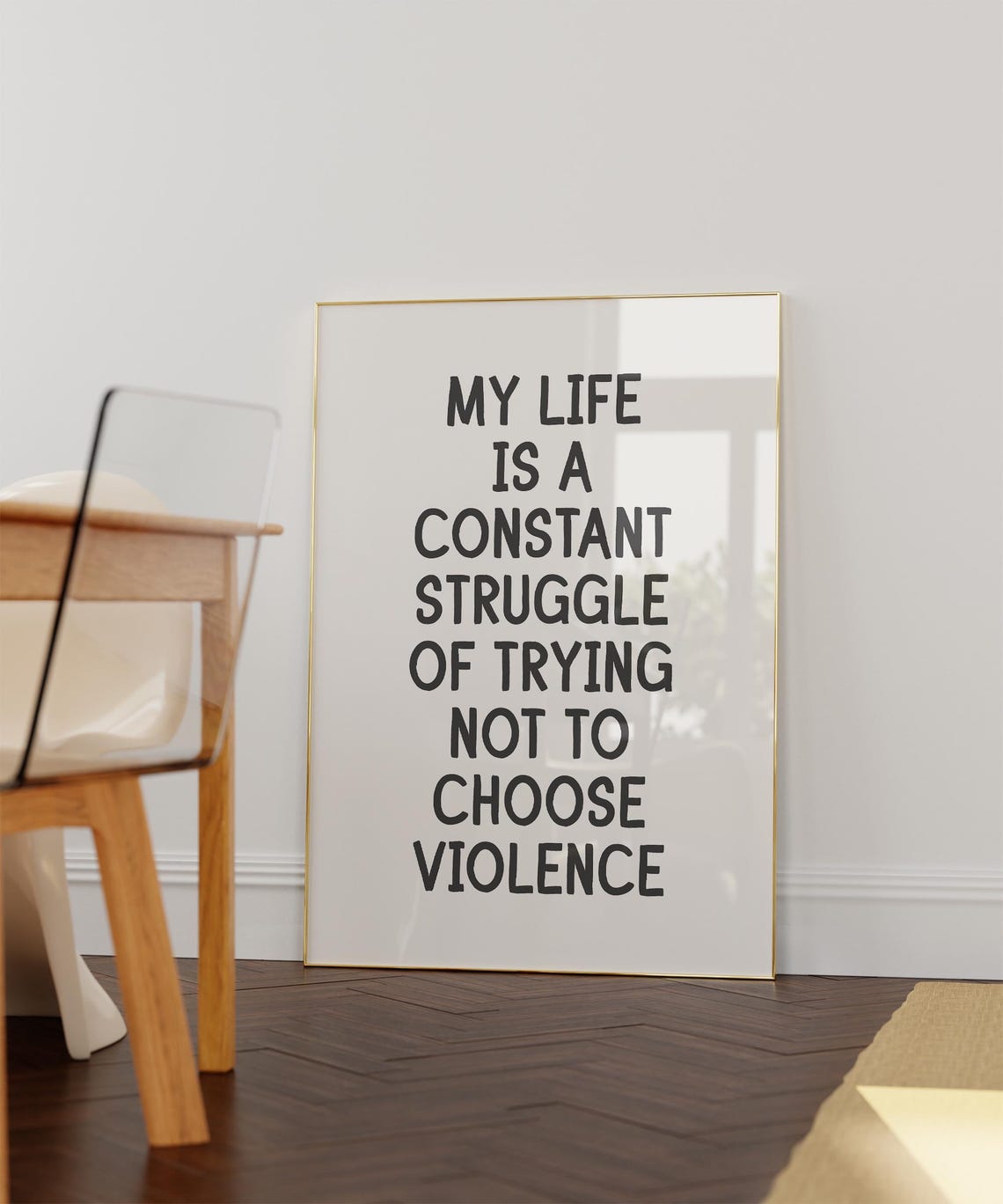 My Life Is A Constant Struggle Funny Sarcastic Quote Typography Poster - Image 2