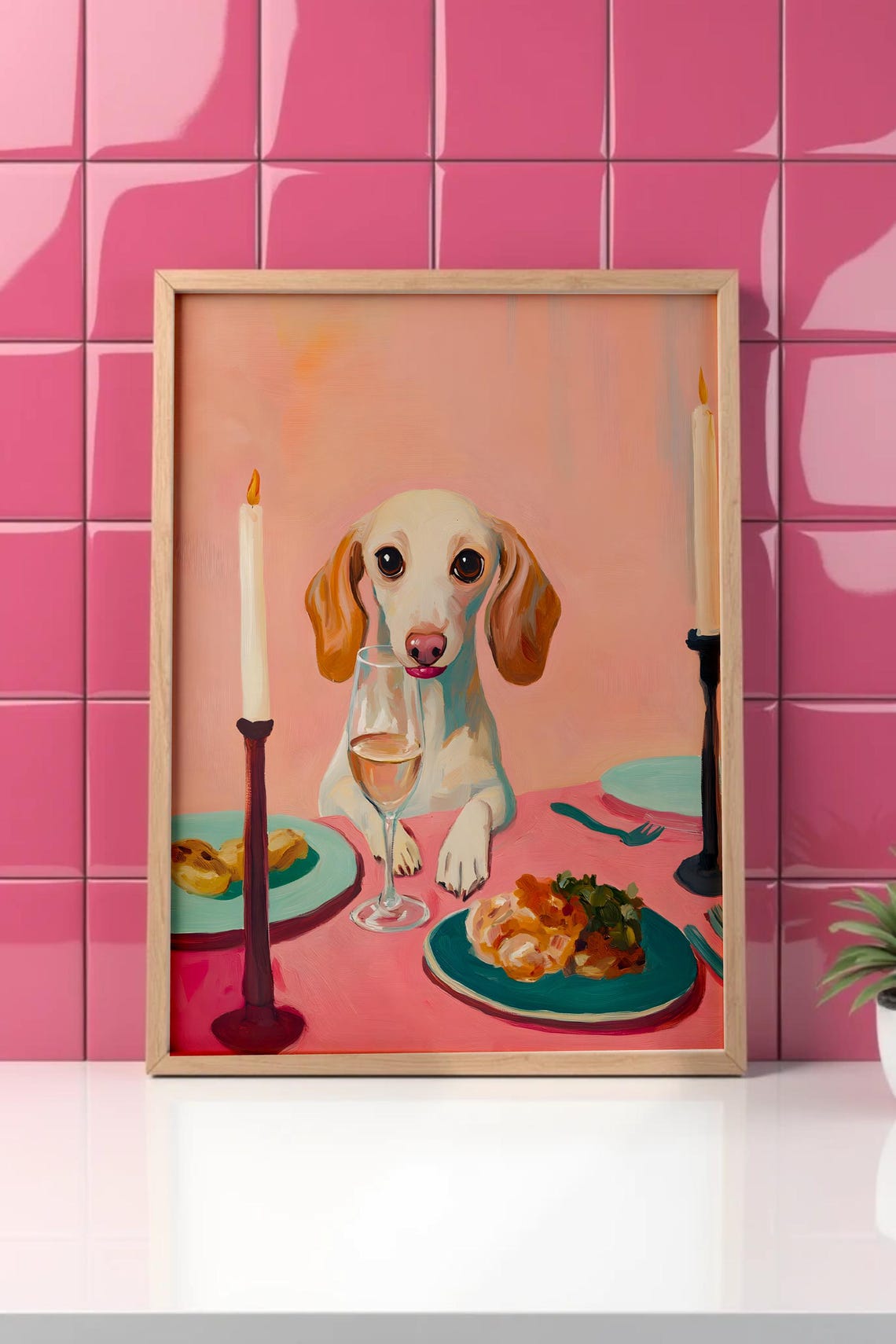 Dachshund Wall Print Sausage Dog Wall Art Modern Dog Lover Dog Wall Art Gift For Sausage Dog Mom Wiener Dog Poster Cute Dog Wall Art - Image 3