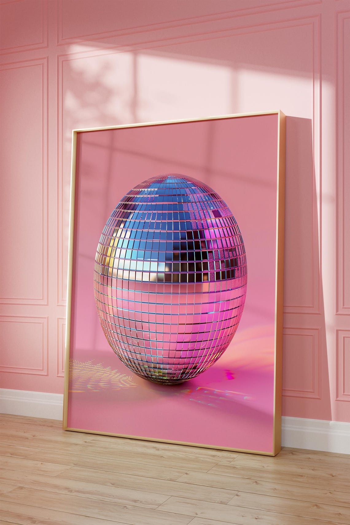 Disco Ball Wall Art Wall Art Vivid Bold Dopamine Botanical Picture Disco Ball Maximalist Oil Painting Living Room Print Y2k