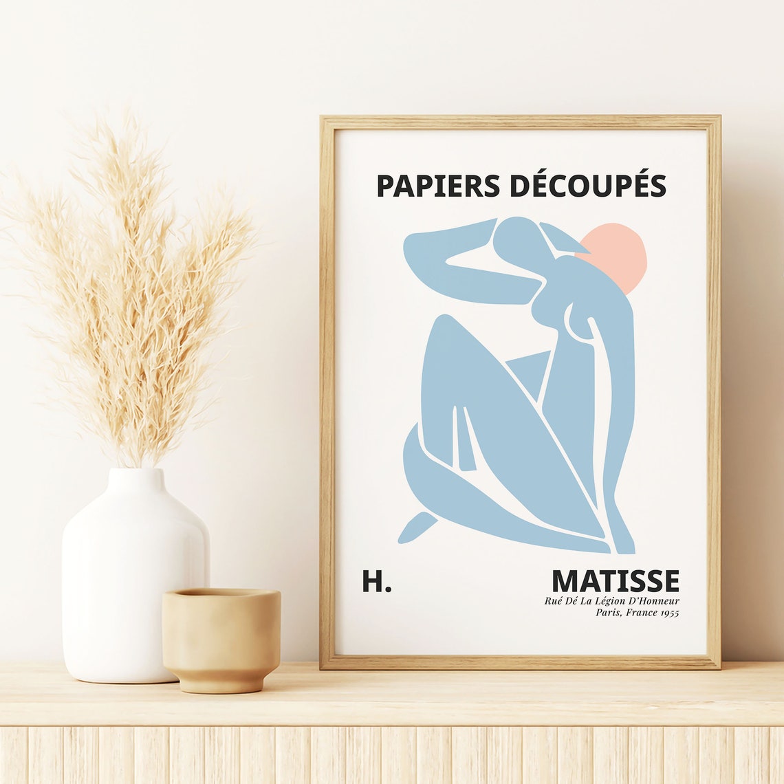 Henri Matisse Blue Seated Figure Pastel Sun Paper Cutout Poster - Image 5