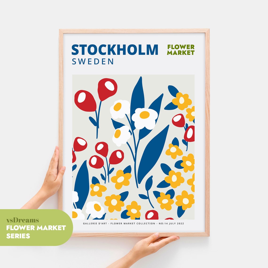 Flower Market Print Botanical Wall Art Floral Poster Stockholm Prints Wall Art Sweden Wall Art House Gift Living Room Print