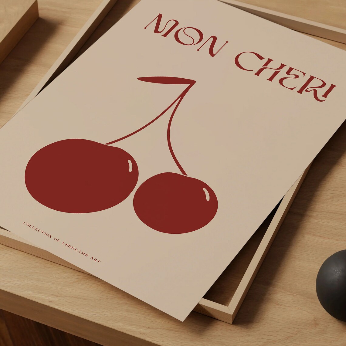 Mon Cheri Cherry Retro Kitchen Poster Art Print - Image 4