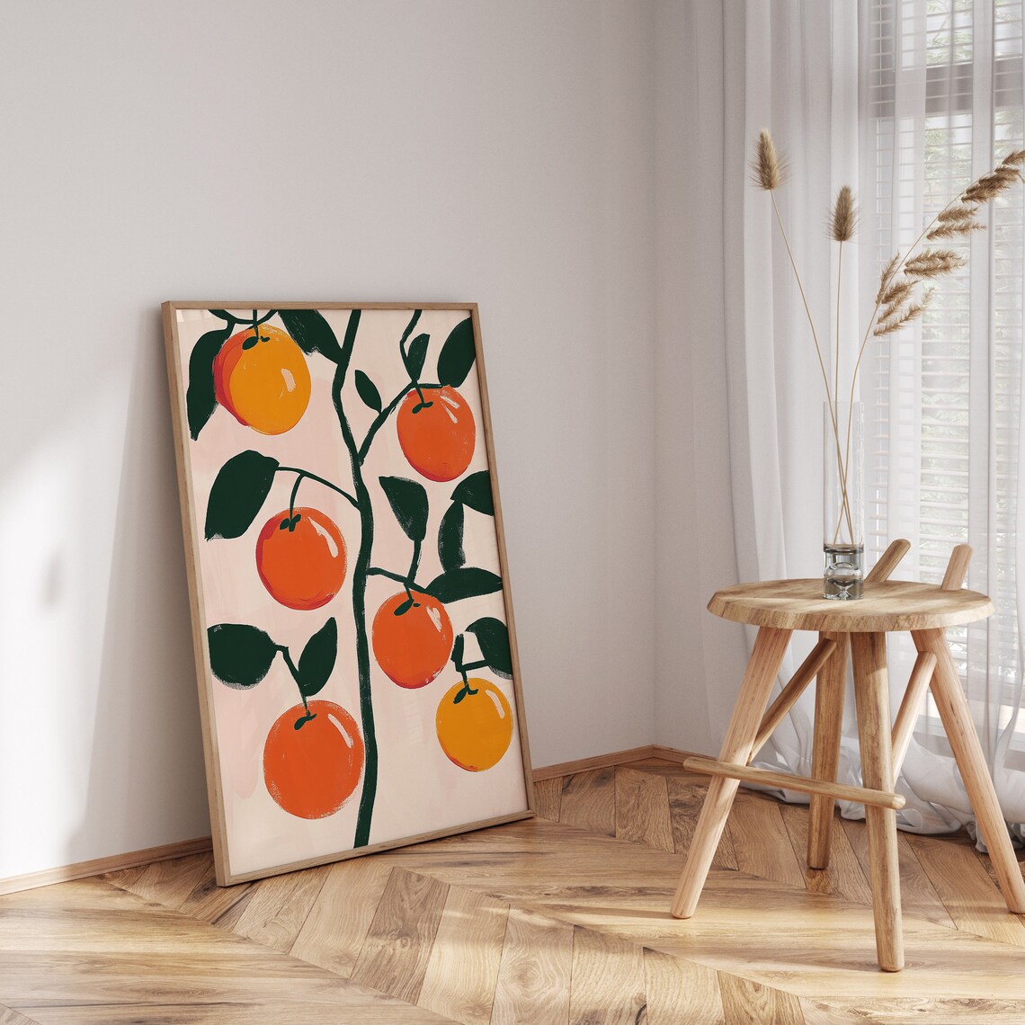 Orange Fruit Print, Retro Food Art for Kitchen Decor - Image 3