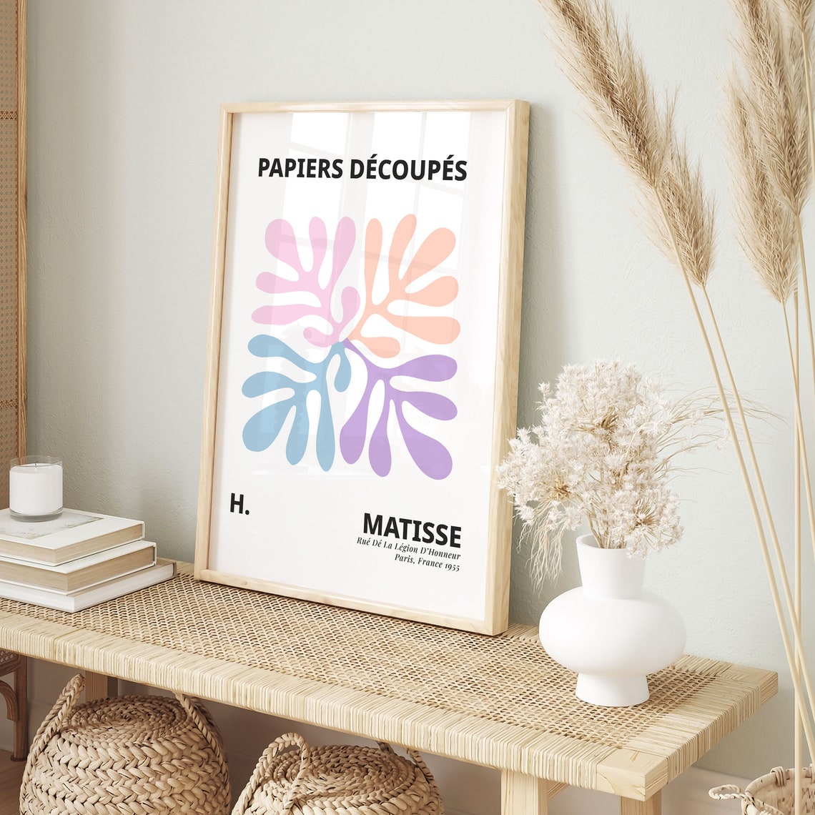 Henri Matisse Papiers Decoupes Pastel Leaf Cut Outs Pink Art Poster