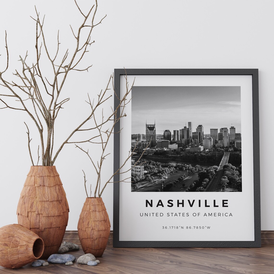 Nashville Black And White Travel Poster, Tennessee - Image 5