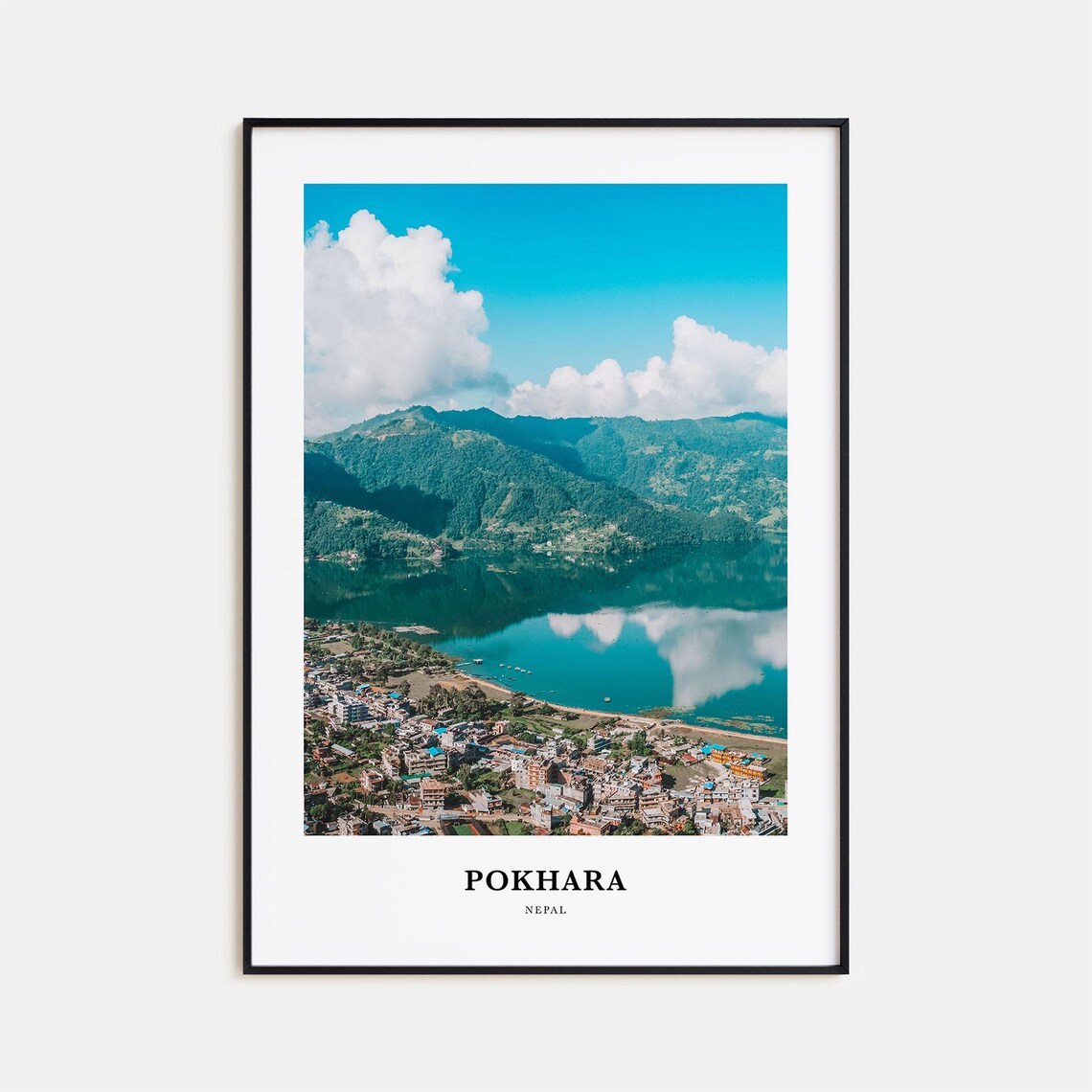 Pokhara Travel Poster, Nepal Map Wall Art