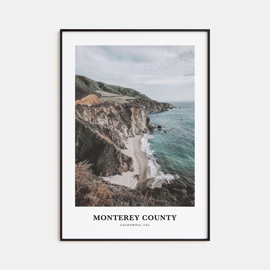 Monterey County Travel Poster, California Map Print