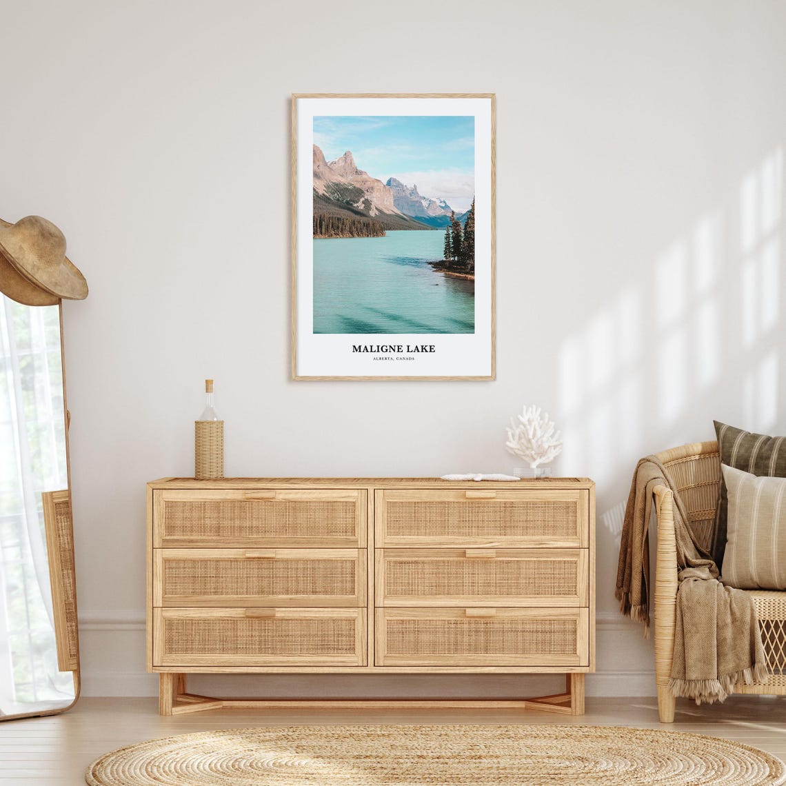 Maligne Lake Print Maligne Lake Photo Poster Maligne Lake Travel Wall Art Maligne Lake Map Maligne Lake Photography Alberta Canada - Image 2
