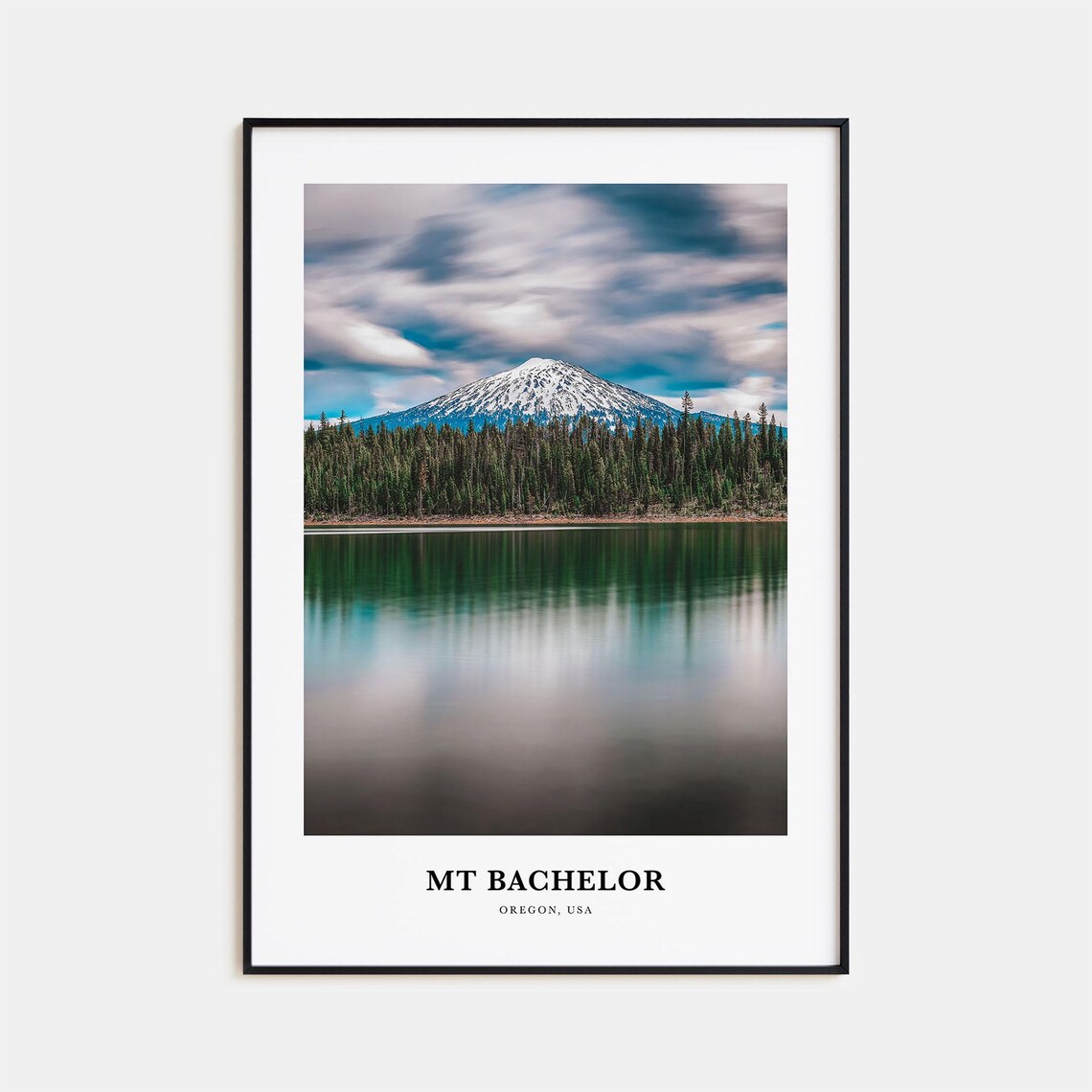 Mt Bachelor Travel Poster, Oregon USA Wall Art