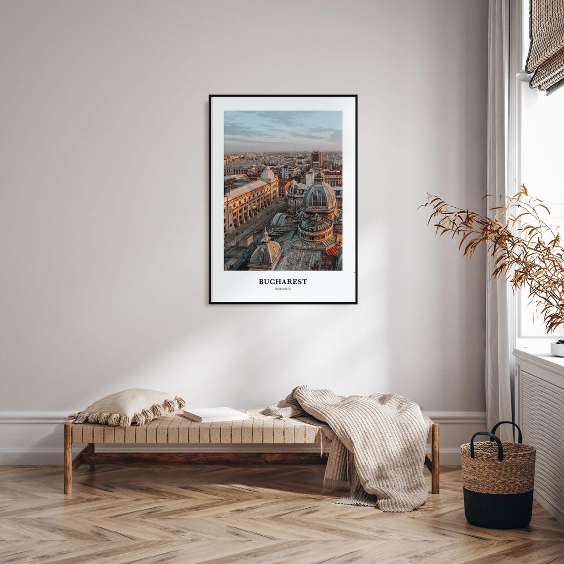 Bucharest Romania Historic Domes Rooftops Skyline Photo Poster - Image 3