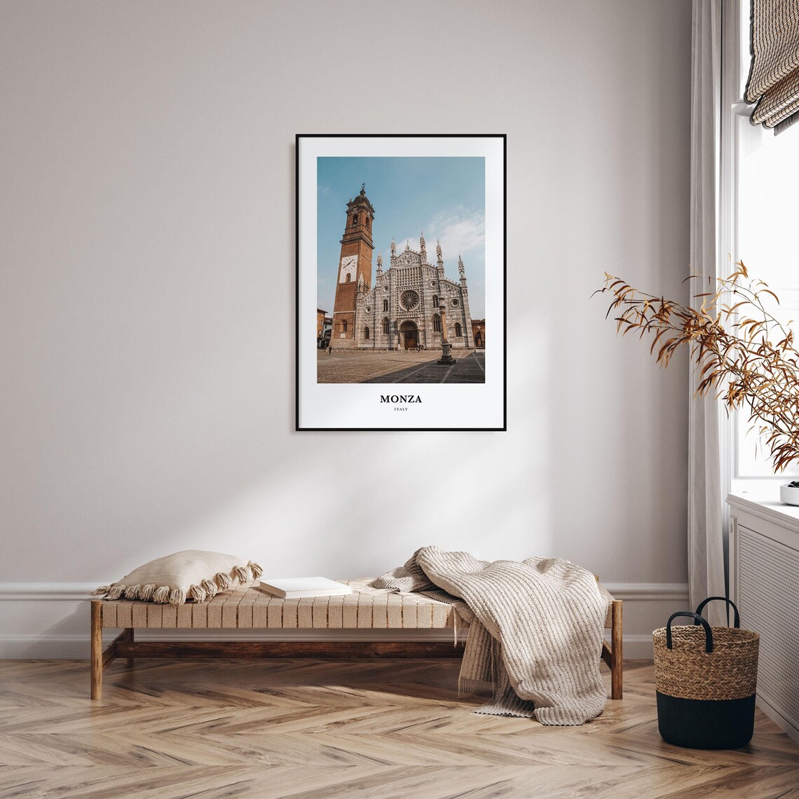 Monza Italy Duomo Cathedral Bell Tower Plaza Photography Poster - Image 3