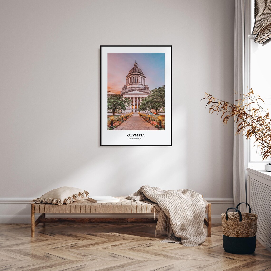 Olympia Washington USA Capitol Dome Sunset Photo Travel Wall Poster - Image 3