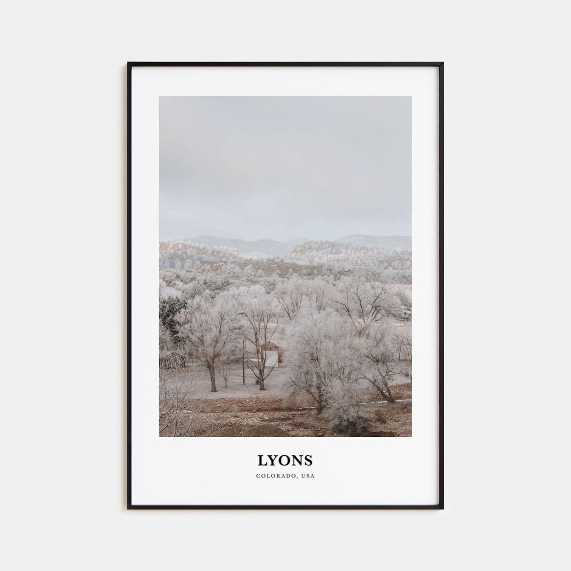Lyons Colorado Snowy Winter Hills Frosted Foothills Landscape Poster