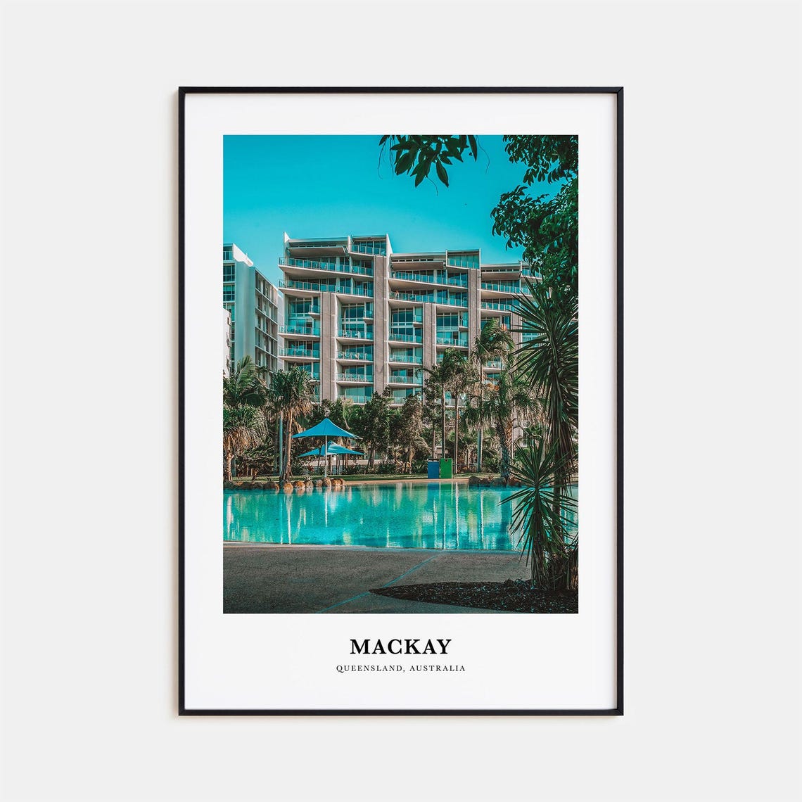 Mackay Queensland Australia Resort Pool Palms Tropical Escape Poster