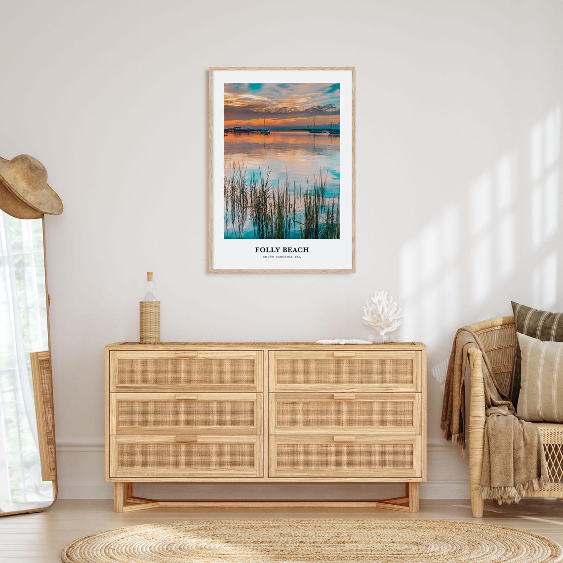 Folly Beach Print Folly Beach Photo Poster Folly Beach Travel Wall Art Folly Beach Map Folly Beach Photography South Carolina Usa - Image 2