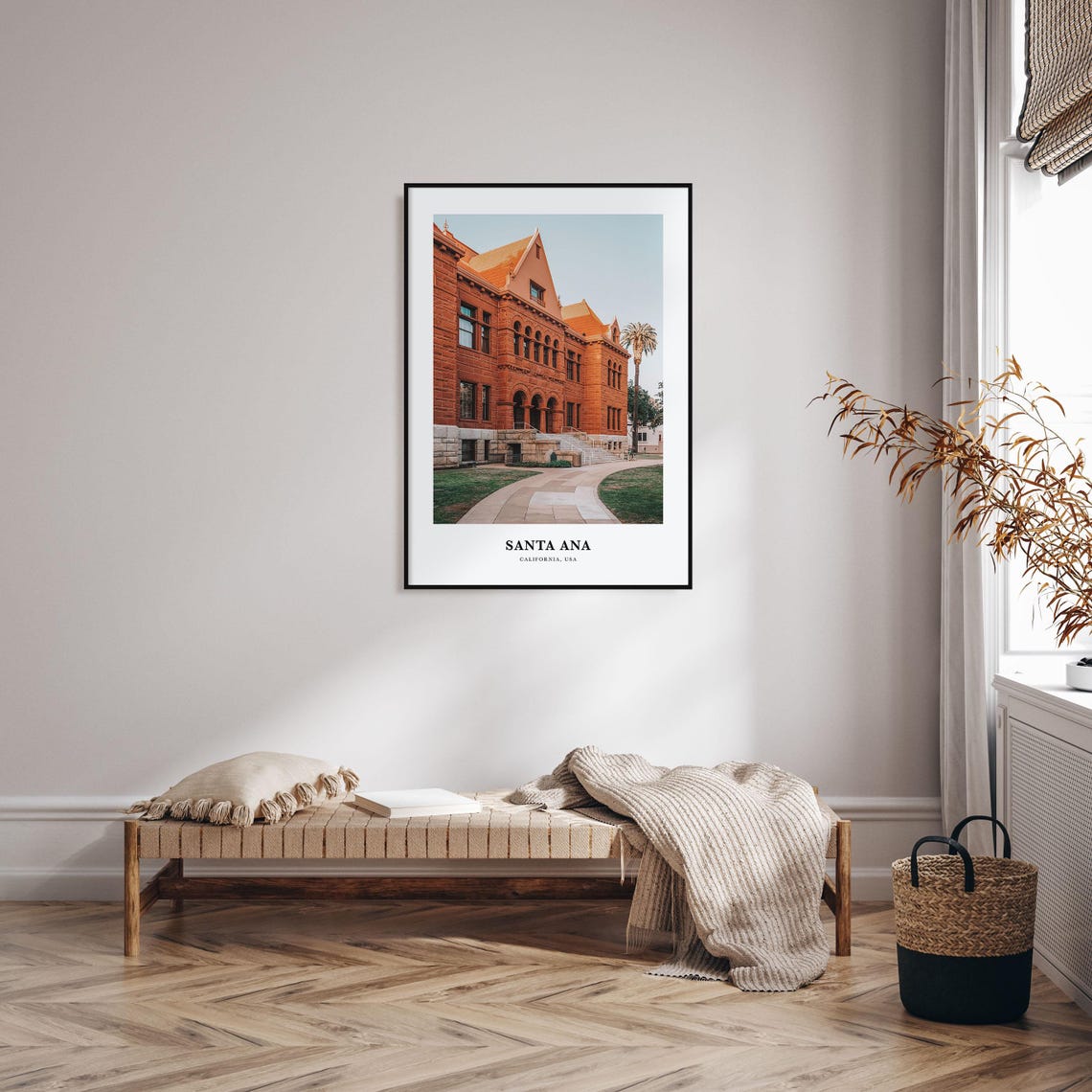 Santa Ana California Red Sandstone Historic Building Facade Poster - Image 3