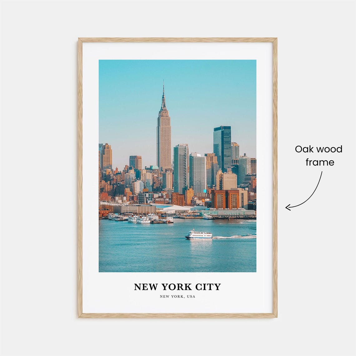 New York City Empire State Building Manhattan Harbor View Poster - Image 3